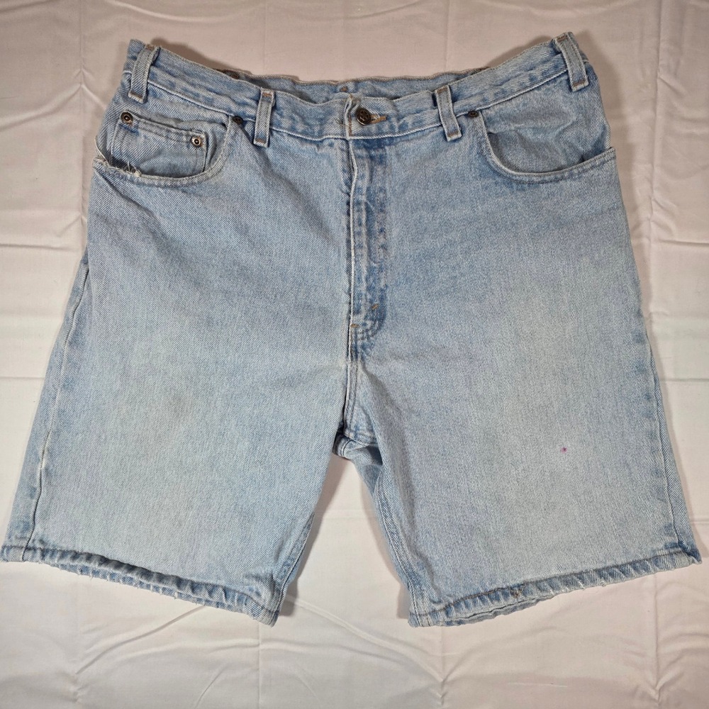 Faded Glory Vintage Light Wash Denim Jean Shorts High Waisted Cotton Size 36